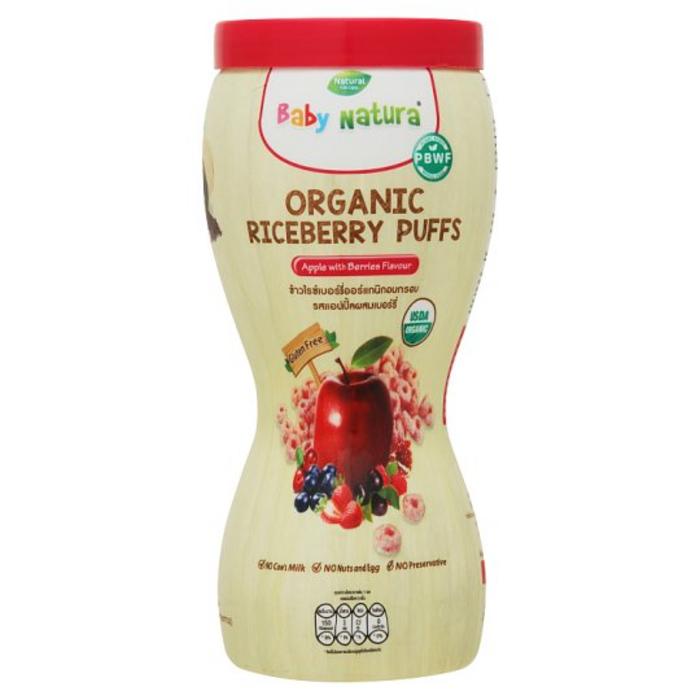 ข้าวไรซ์เบอร์รี่ออร์แกนิกอบกรอบ รสแอปเปิ้ลผสมเบอรร์รี่
