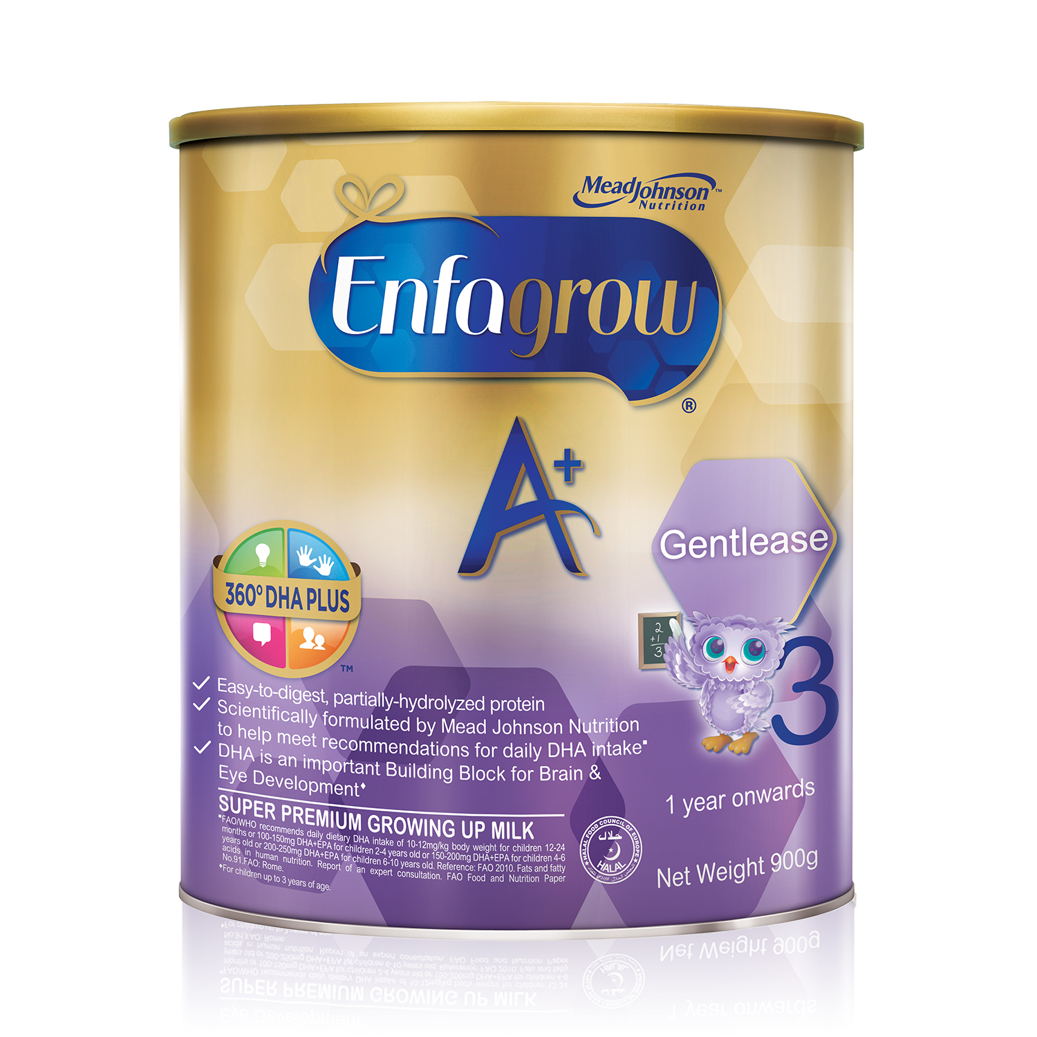 Enfamil A+ Stage 3 Gentlease Baby Formula Milk Powder 360DHA+ (1-3Y) 900g