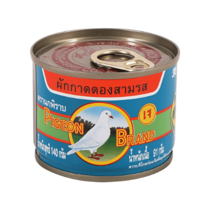 ผักกาดดองสามรสกระป๋องฝาดึง 140 ก.