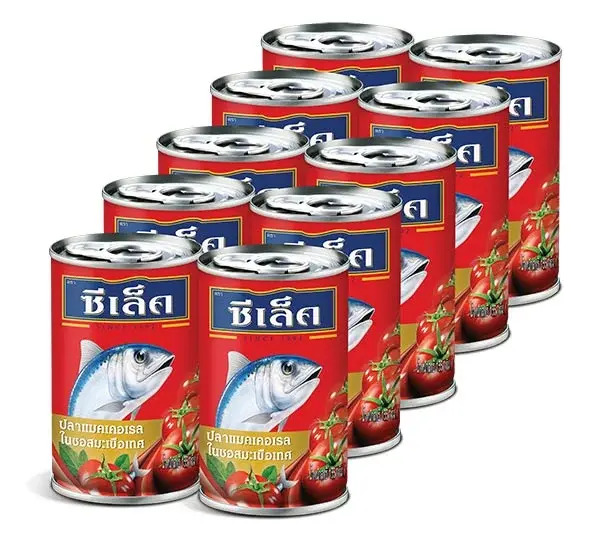 ปลาแมคเคอเรลในซอสมะเขือเทศ ฝาดึง 155 ก. แพ็ค 10