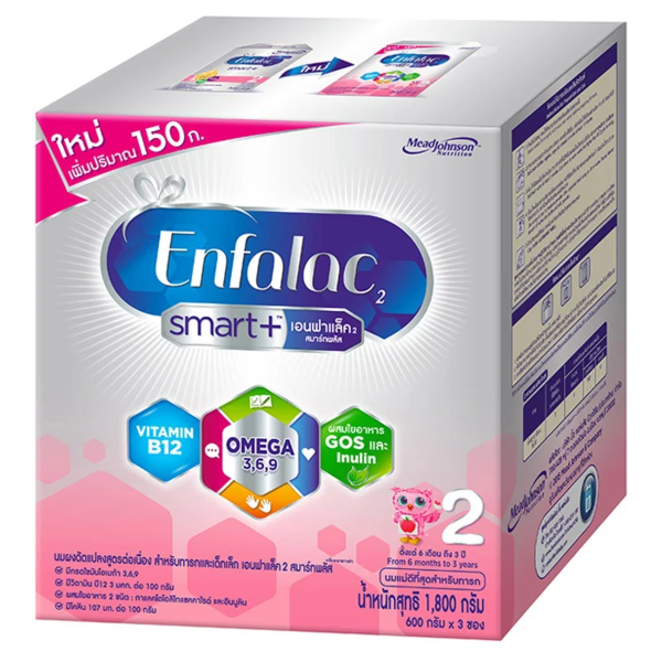 สมาร์ทพลัส นมผงดัดแปลงสำหรับทารก สูตร 2 ขนาด 1800 ก.