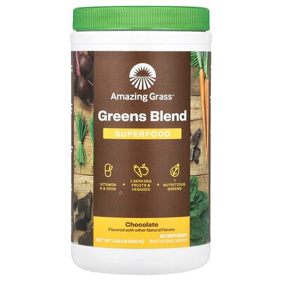 Greens Blend Superfood, Chocolate, 1.06 oz (480 g)