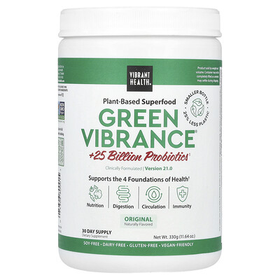 Green Vibrance +25 Billion Probiotics, Version 21.0, Original, 11.64 oz (330 g)