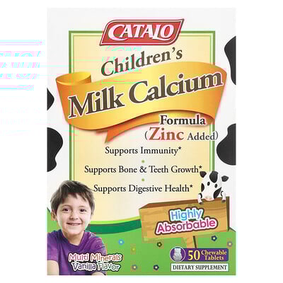 Children's Milk Calcium Formula, Zinc, 50 Chewable Tablets