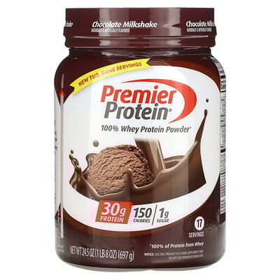 100% Whey Protein Powder, Chocolate Milkshake, 1 lb 8 oz (697 g)