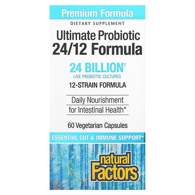 Ultimate probiotic, 24/12 formula, 24 billion, 60 vegetarian capsules ...