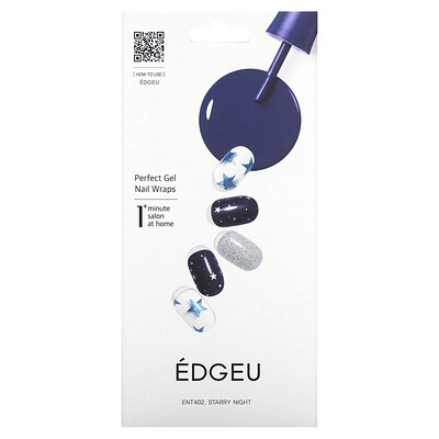Perfect Gel Nail Wraps, ENT 402 Starry Night, 19 Piece Set