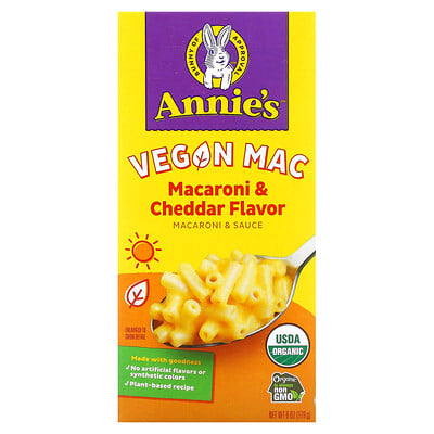 Organic Vegan Mac, Macaroni & Cheddar , 6 oz (170 g)