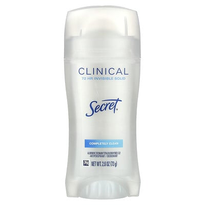 Clinical 72 HR Invisible Solid Deodorant, Completely Clean, 2.6 oz (73 g)
