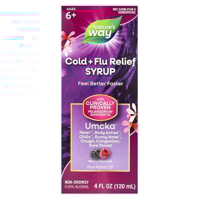 Umcka®, Cold + Flu Relief, Ages 6+, Berry, 4 fl oz (120 ml)