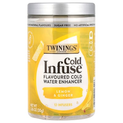 Cold Infuse™, Flavoured Cold Water Enhancer, Lemon & Ginger, 12 Infusers, 1.06 oz (30 g)