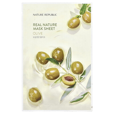Real Nature Beauty Mask Sheet, Olive, 1 Sheet, 0.77 fl oz (23 ml)