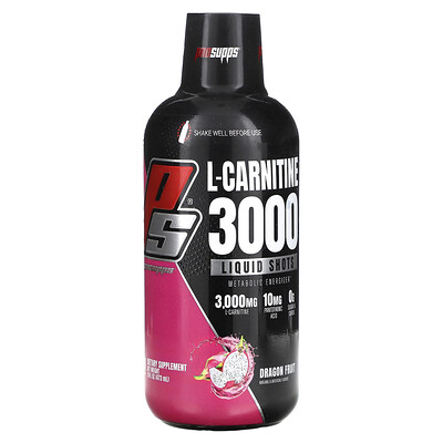 L-Carnitine 3000, Liquid Shots, Dragon Fruit, 16 fl oz (473 ml)