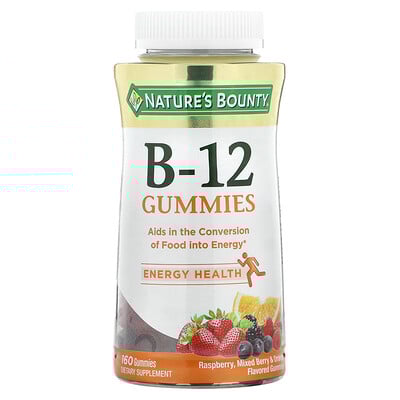 B-12 Gummies, Raspberry, Mixed Berry & Orange, 160 Gummies