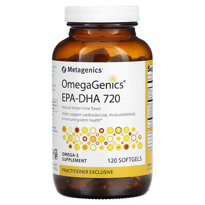 OmegaGenics®, EPA-DHA 720, Natural Lemon-Lime, 120 Softgels