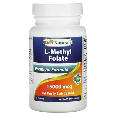 L-Methyl Folate, 15,000 mcg, 60 Tablets