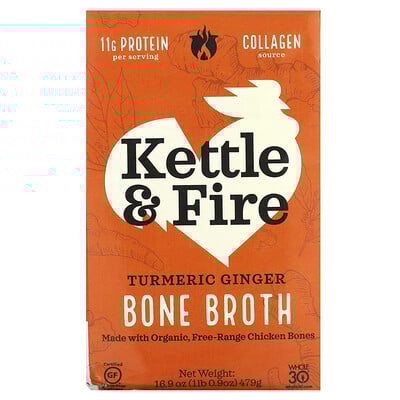 Bone Broth, Turmeric Ginger, 16.9 oz (479 g)