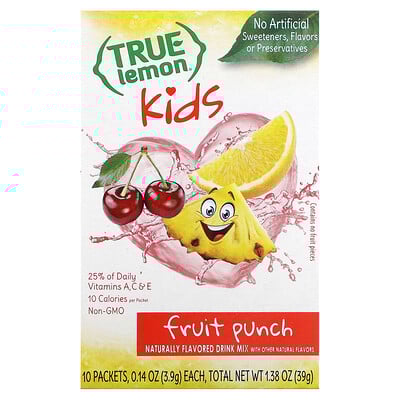 True Lemon, Kids Drink Mix, Fruit Punch, 10 Packets 0.14 oz (3.9 g) Each