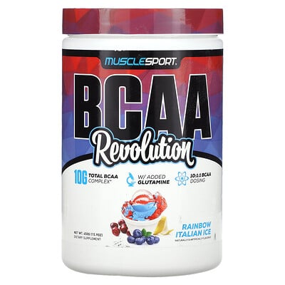 BCAA, Revolution, Rainbow Italian Ice, 15.9 oz (450 g)
