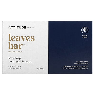 Leaves Bar, Body Bar Soap, Sage & Rosemary, 4 oz (113 g)
