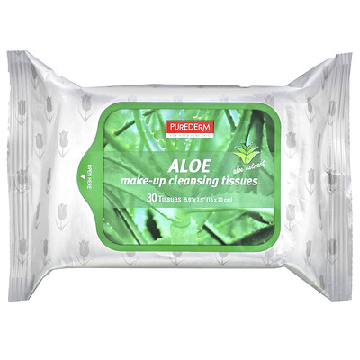 Make-Up Cleansing Tissues, Aloe, 30 Tissues