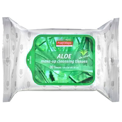 Make-Up Cleansing Tissues, Aloe, 30 Tissues