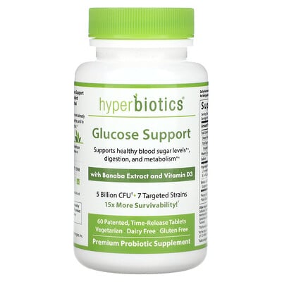 Glucose support, with banaba extract and vitamin d3, 5 billion cfu, 60 ...