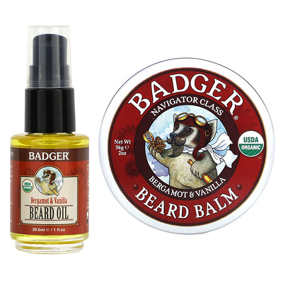 Beard Grooming Kit, Bergamot & Vanilla, 2 Piece Kit