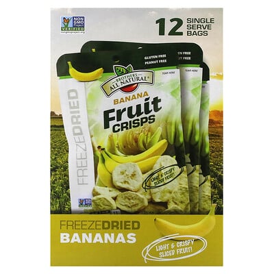 Fruit Crisps, Banana, 12 Single Serve Bags, 0.59 oz (17 g) Each