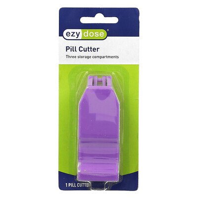 Pill Cutter, With Three Storage Compartments, Purple, 1 Count