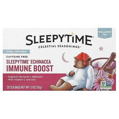 Wellness Tea, Sleepytime Echinacea Immune Boost, Caffeine Free, 20 Tea Bags, 1.3 oz (36 g)