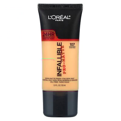 Infallible, Pro-Matte Foundation, 107 Fresh Beige, 1 fl oz (30 ml)