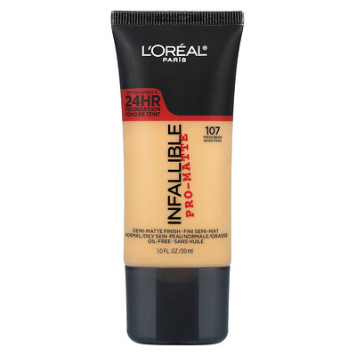 Infallible, Pro-Matte Foundation, 107 Fresh Beige, 1 fl oz (30 ml)