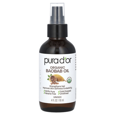 Organic Baobab Oil, 4 fl oz (118 ml)