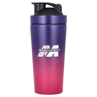 Shaker Bottle, Stainless Steel, Purple/Pink, 25 oz (739 ml)