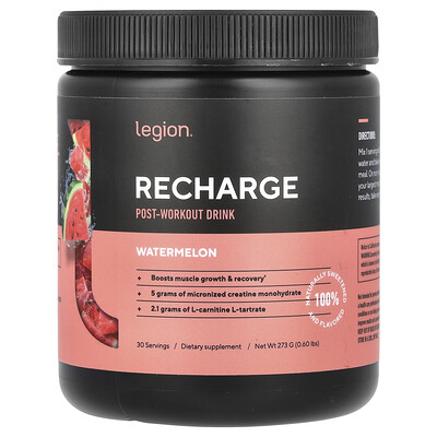 Recharge, Post-Workout Drink, Watermelon, 0.6 lbs (273 g)
