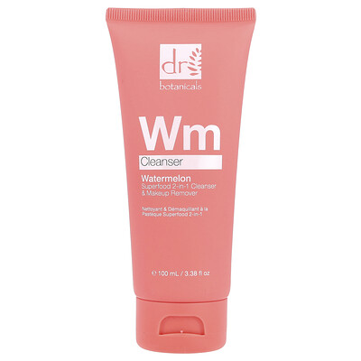 Plant Based Watermelon Superfood 2-in-1, Cleanser & Makeup Remover, 3.38 fl oz (100 ml)
