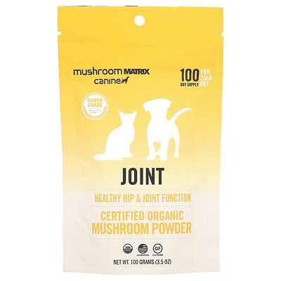 Joint, Certified Organic Mushroom Powder, For 25 lb Pet, For Dogs and Cats, 3.57 oz (100 g)