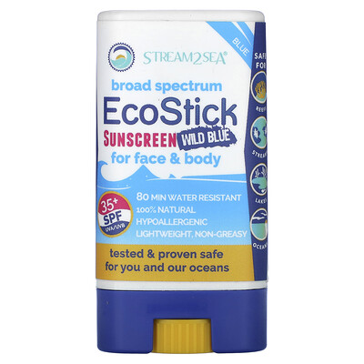 EcoStick Sunscreen Wild Blue, SPF 35+, 0.5 oz (14 g)
