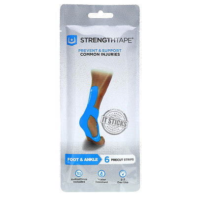 Kinesiology Tape Kit, Foot & Ankle, 6 Precut Strips