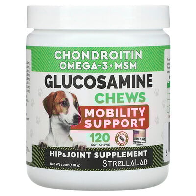Glucosamine Chews, For Dogs and Cats, Peanut Butter, 120 Soft Chews, 10 oz (288 g)