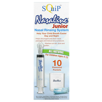 Nasaline junior, nasal rinsing system, for children ages 4-12, 14 piece ...