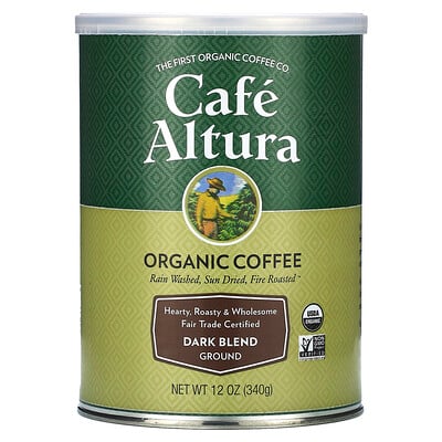 Organic Coffee, Ground, Dark Blend, 12 oz (340 g)