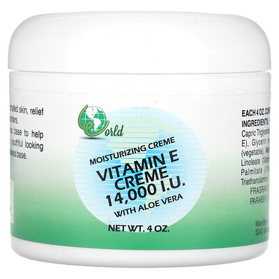 Vitamin E Creme with Aloe Vera, Fragrance Free, 4 oz
