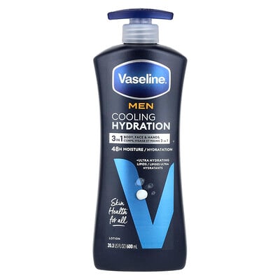Men, Cooling Hydration, 3 in 1 Body, Face & Hands Lotion, 20.3 fl oz (600 ml)