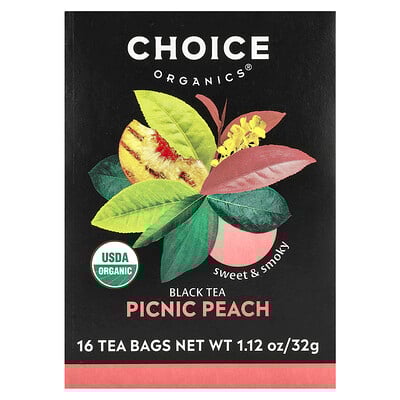 Black Tea, Picnic Peach, 16 Tea Bags, 1.12 oz (32 g)