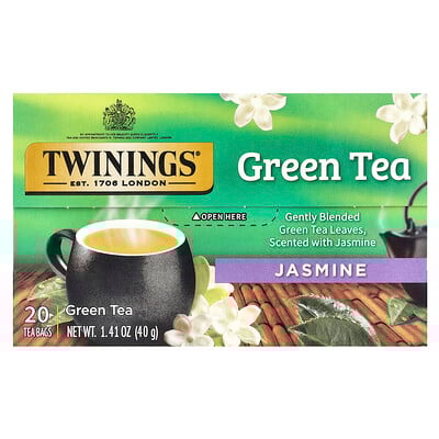 Green Tea, Jasmine, 20 Tea Bags, 1.41 oz (40 g)