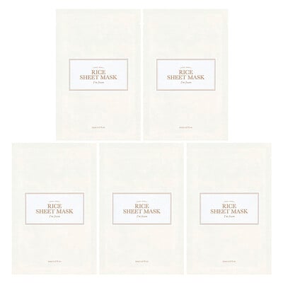 Rice Beauty Sheet Mask, 5 Sheets, 0.67 fl oz (20 ml) Each