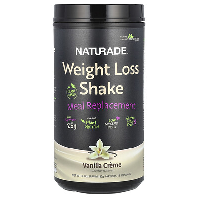 Weight Loss Shake, Plant Based Meal Replacement, Vanilla Creme, 1.94 lb (882 g)