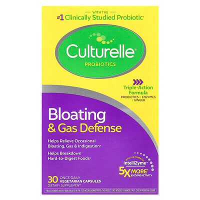 Probiotics, Bloating & Gas Defense, 30 Vegetarian Capsules